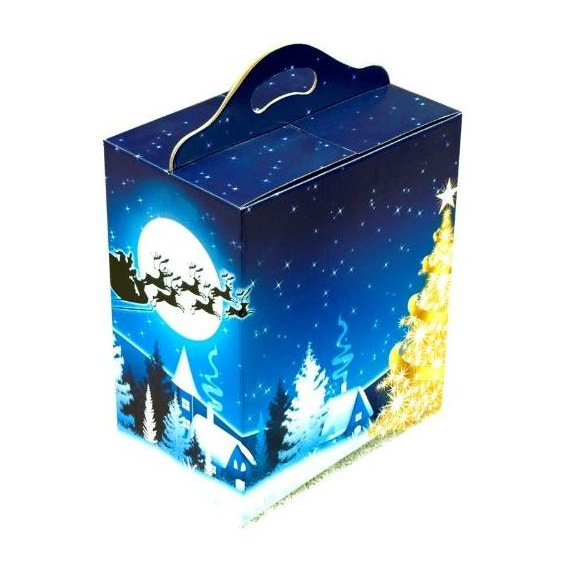 Modrá vianočná krabica na darčeky, veľká